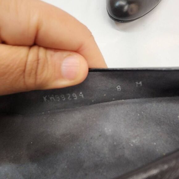 Stuart Weitzman Size 8 Black Leather Women's Wedge Slip On Almond Toe Heel Pumps - Picture 7 of 10